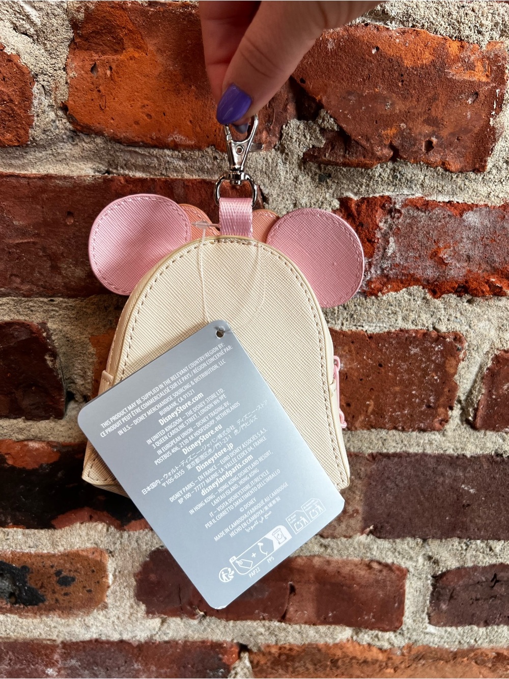 Disney Parks Halloween Cutie Minnie Ghost Zip Pouch Bag Charm Keychain NEW - Picture 2 of 2